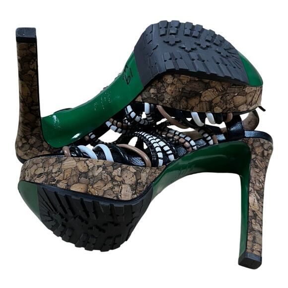 Lisa For Donald J. Pliner Danisa Black Leather Beaded Stiletto Women's  8.5 EUC - Picture 5 of 6